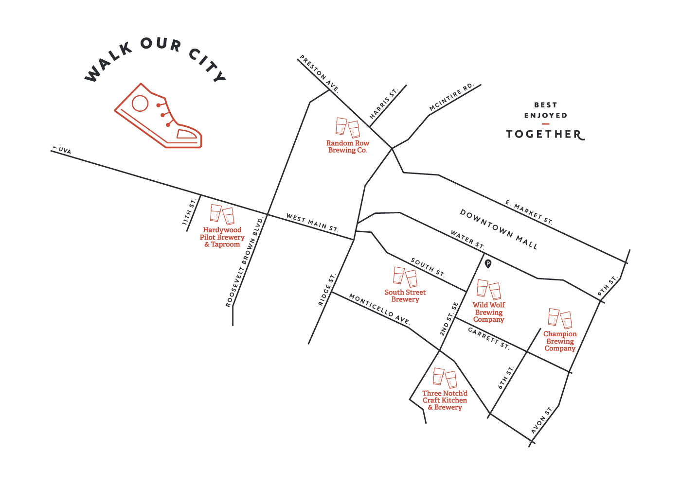 Charlottesville Ale Trail Map